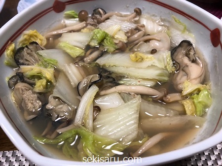 白菜と牡蠣のスープ